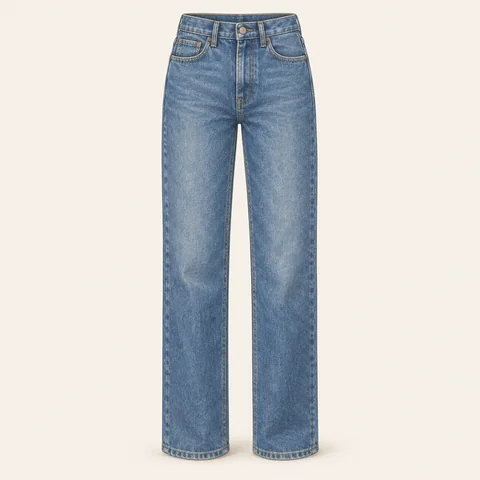Eigene Stilvorschau: Mittelblaue Straight-Jeans