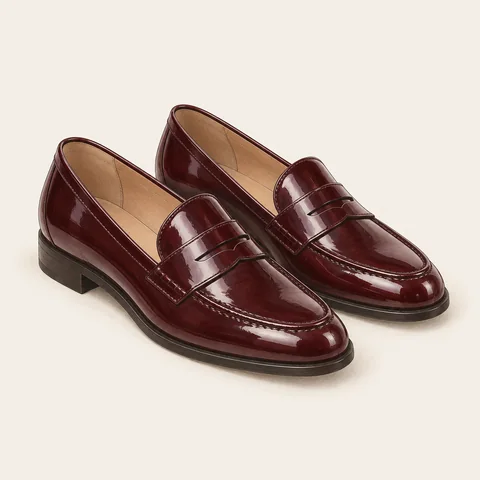 Eigene Stilvorschau: Bordeauxfarbene Pennyloafer