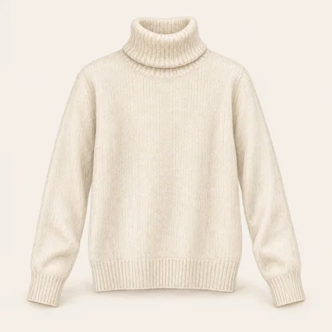 Eigene Stilvorschau: Heller Rollkragenpullover