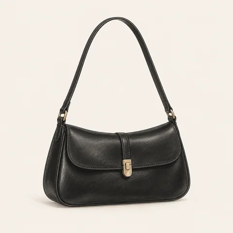 Eigene Stilvorschau: Schwarze Schultertasche