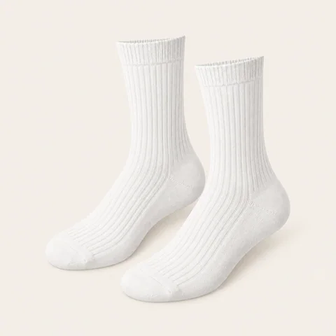Eigene Stilvorschau: Weiße Ripp-Socken