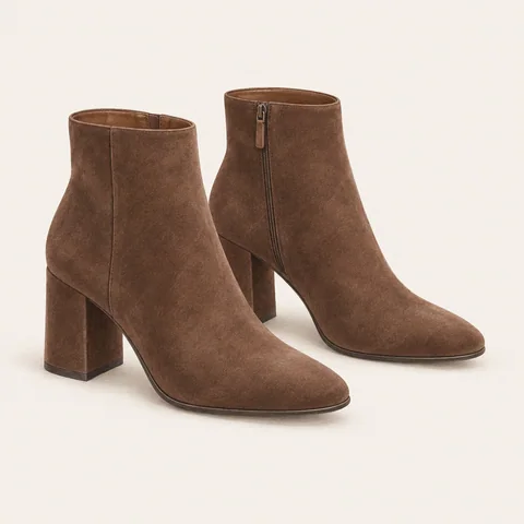 Eigene Stilvorschau: Mocca-Stiefelette mit Blockabsatz