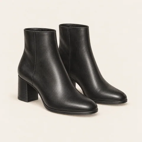 Eigene Stilvorschau: Schwarze Stiefeletten mit Blockabsatz
