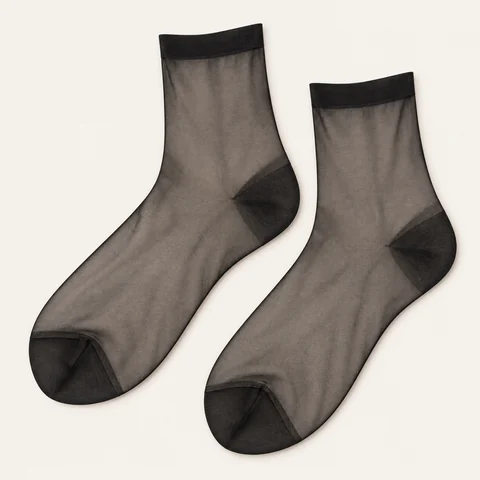 Eigene Stilvorschau: Transparente schwarze Socken, 15 DEN