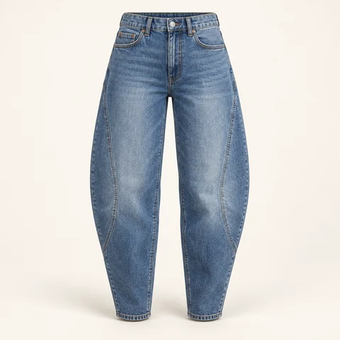 Eigene Stilvorschau: Barrel-Jeans mit Teilungsnähten
