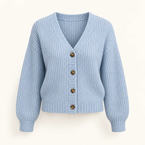 Eigene Stilvorschau: Kurzer Cardigan in Babyblau