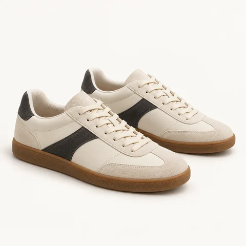 Eigene Stilvorschau: Flacher Sneaker in Offwhite