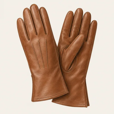 Eigene Stilvorschau: Braune Lederhandschuhe mit Wollfutter