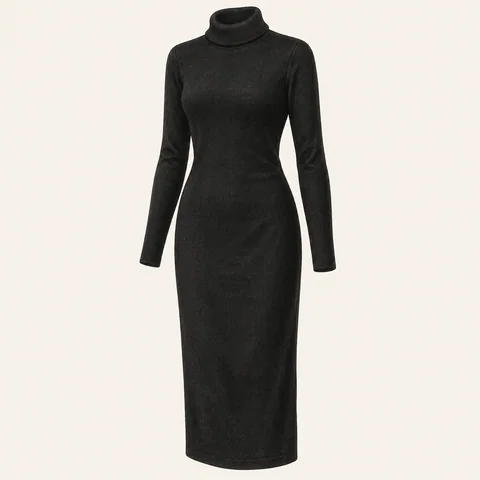 Eigene Stilvorschau: Feinstrickkleid in Schwarz